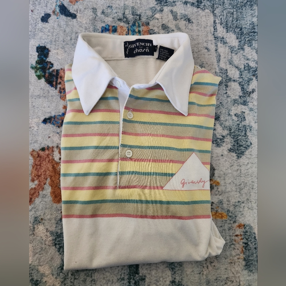 Givenchy Men's Polo Striped Shirt - White and Multicolor